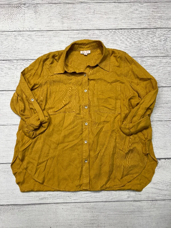 Discount Days Blouse Long Sleeve By Knox Rose In Yellow, Size: Xl