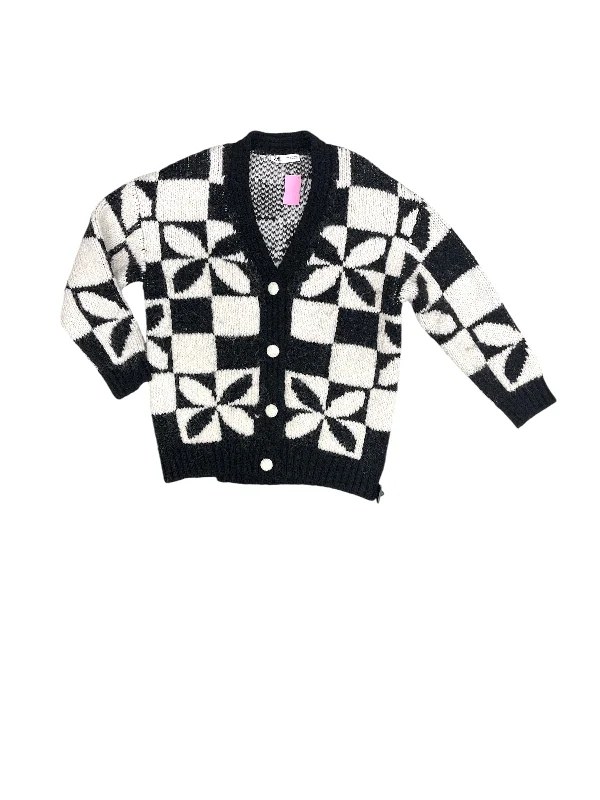 Major Savings Cardigan By Zara In Black & White, Size: M