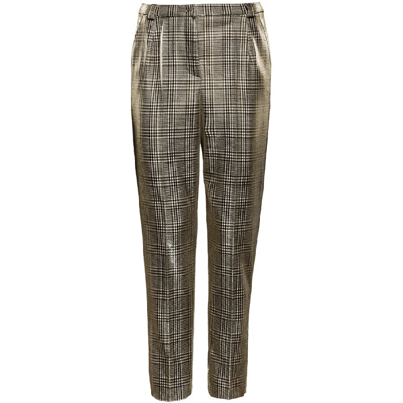 New Deals FOLDED PANTS "CARO" IN METALLIC GOLD