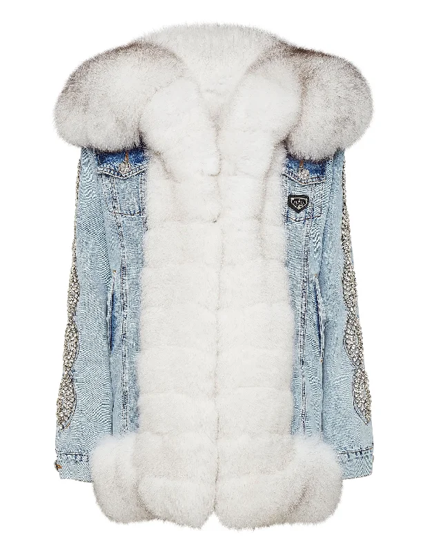 Take Advantage Denim Jacket Crystal Cable