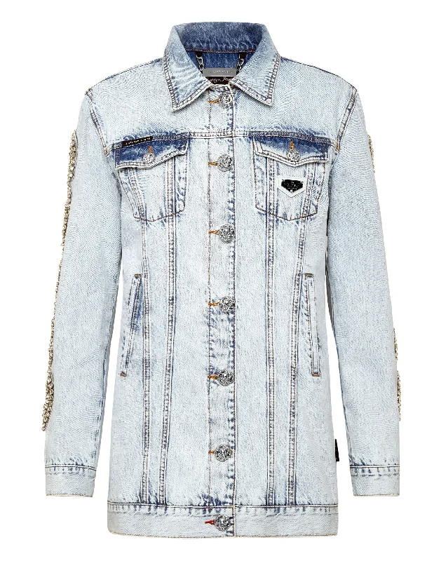 Special Promotion Denim Jacket Crystal Cable