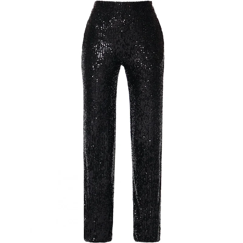 Massive Deals FLARED SEQUIN TROUSER "OBSIDIAN" IN BLACK