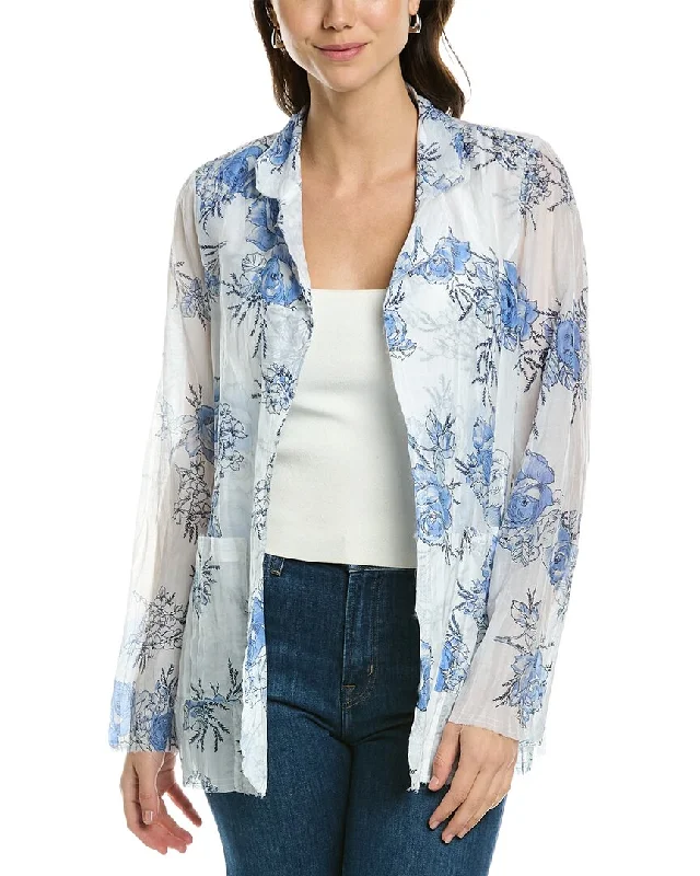 Epic Deals Go> by GoSilk  Go Crinkle Cut Silk-Blend Jacket