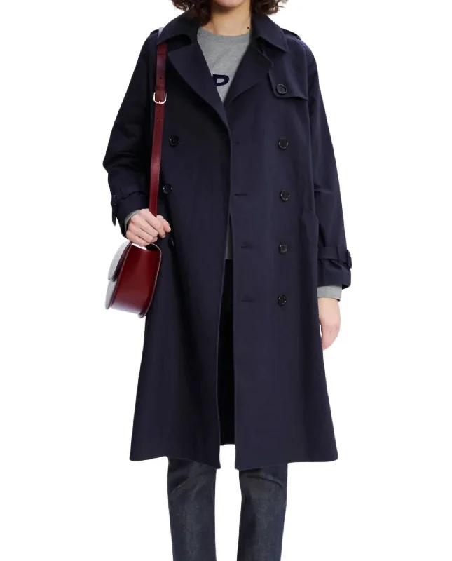 Incredible Offers Greta Trench Coat In Dark Navy