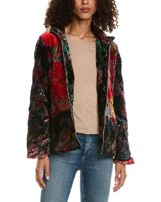 Daily Deals Johnny Was Vintage Quilted Silk-Blend Jacket