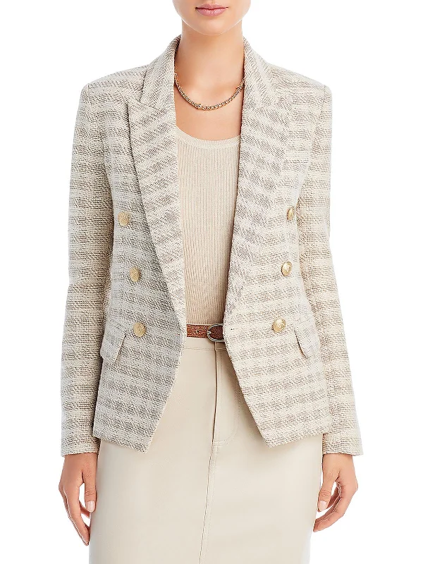 Special Offer Kenzie Womens Tweed Office Double-Breasted Blazer