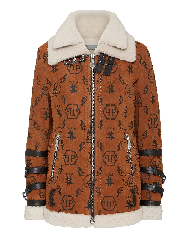 Year-End Sale Leather Biker Monogram