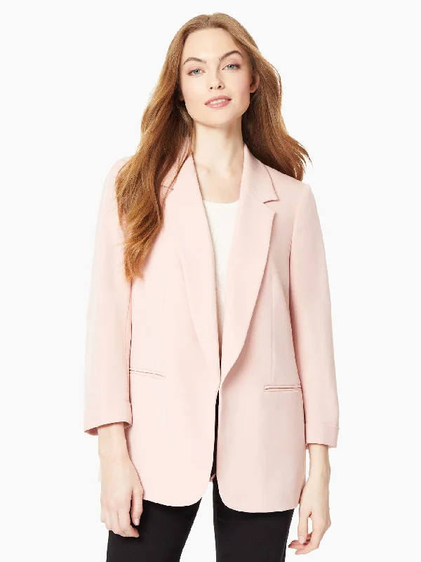 Weekend Flash Sale Notch Collar Rolled Cuff Bi-Stretch Blazer