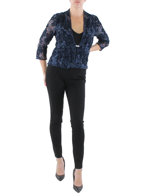 Buy Now Petites Womens Lace Soutache Bolero