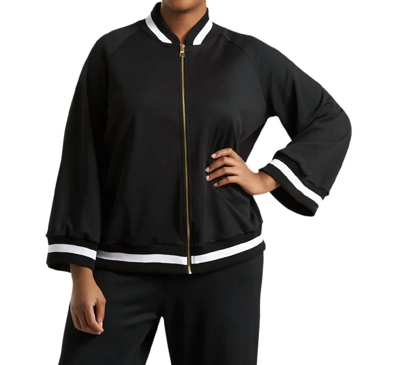 Online Specials Plus Size Hudson Bomber Jacket In Black