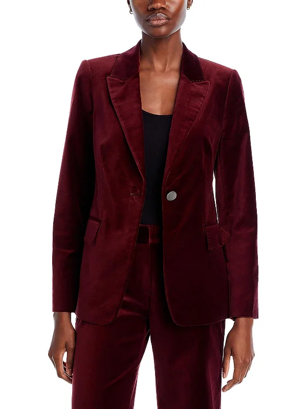 Super Deal Ramsey Womens Velvet Suit Separate One-Button Blazer