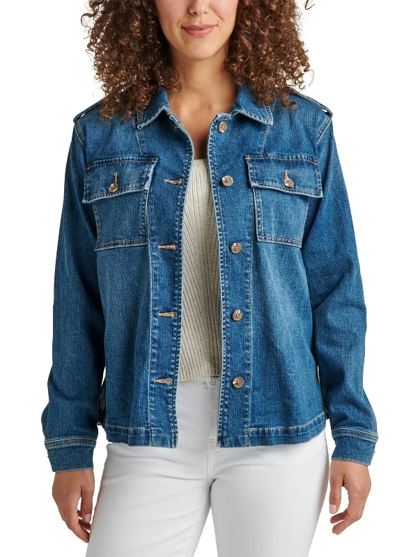 Unmissable Offer Shaylie Womens Denim Button Down Shirt Jacket