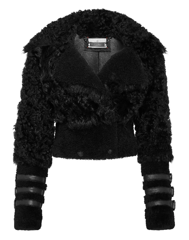 Exclusive Offers Shearling Jacket Gothic Plein