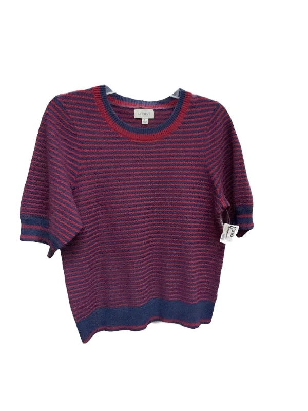 Act Now Sweater Short Sleeve By Evereve In Red & Blue, Size: L