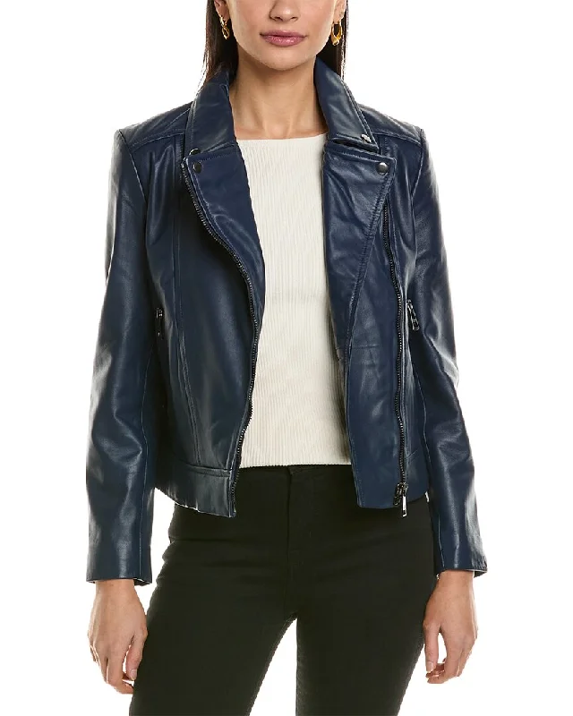 Deal Frenzy Ted Baker Fitted Leather Biker Jacket