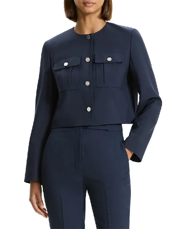 Limited Availability Theory Oxford Wool-Blend Jacket
