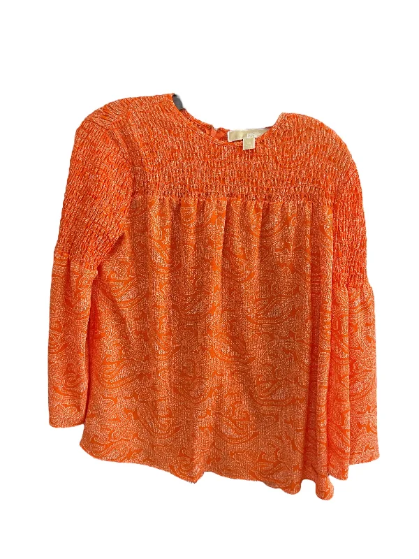 Value Deals Top 3/4 Sleeve By Michael By Michael Kors In Orange, Size: Xs