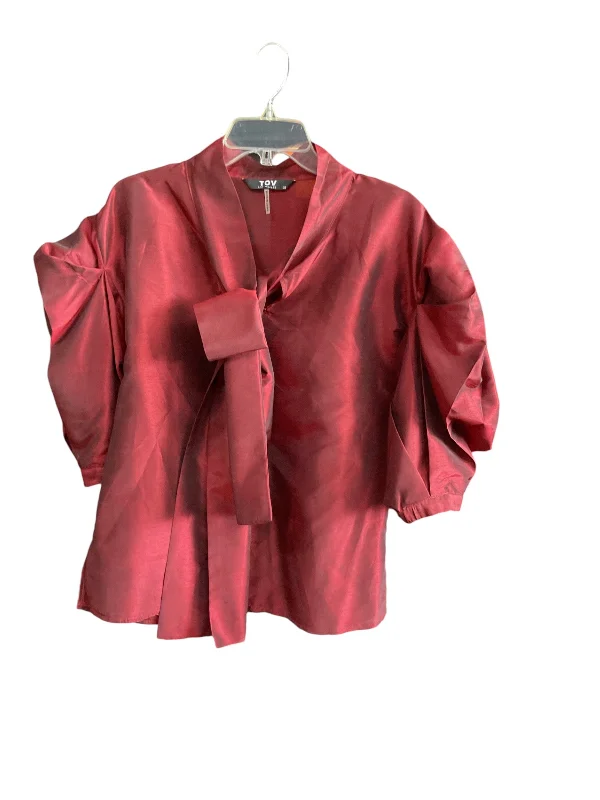 Closeout Top 3/4 Sleeve By TOV In Red, Size: S
