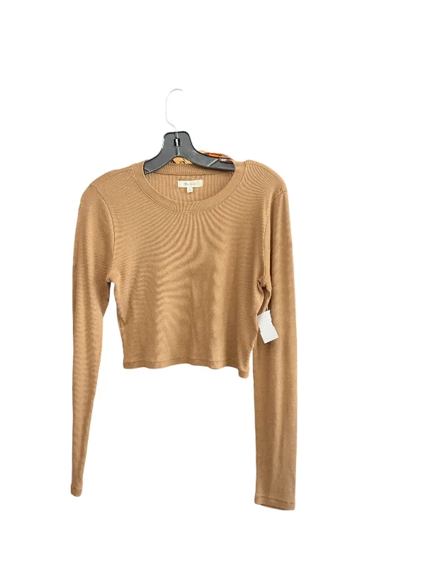Price Slash Top Long Sleeve Basic By Madewell In Tan, Size: M