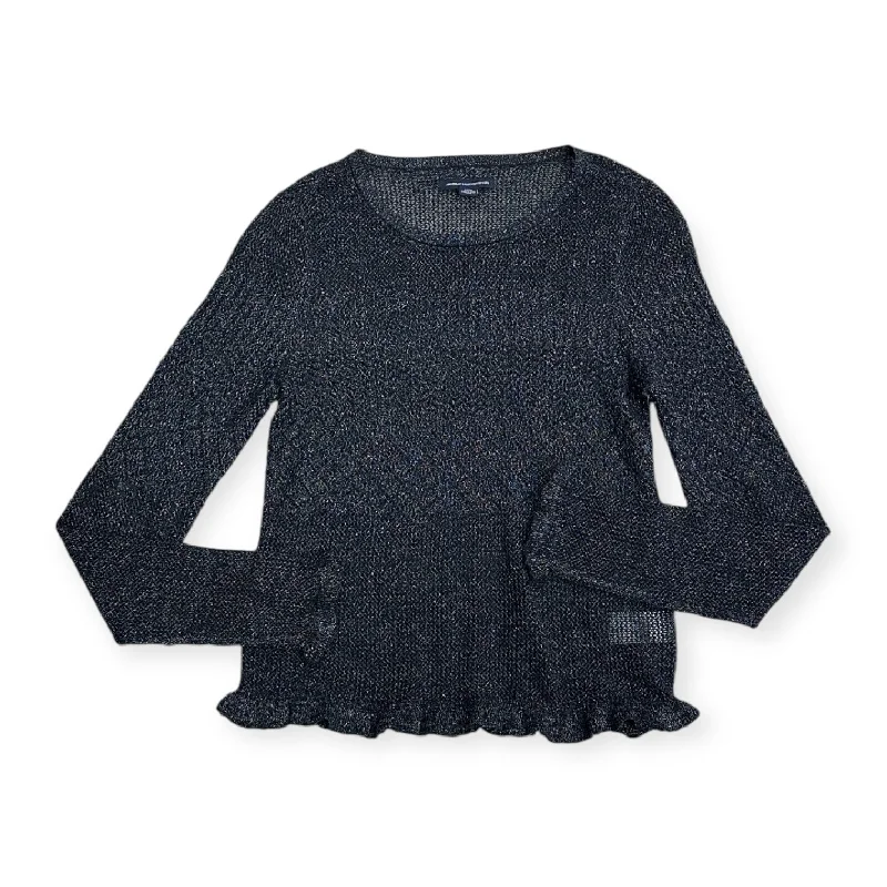 Deal Explosion Top Long Sleeve By American Eagle In Blue & Silver, Size: S