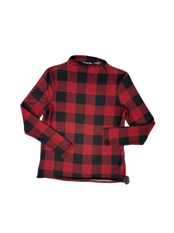 Great Deals Top Long Sleeve By Beachlunchlounge In Black & Red, Size: L