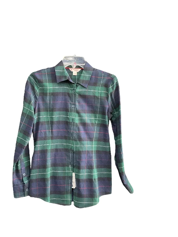Today’s Deal Top Long Sleeve By Brooks Brothers In Plaid Pattern, Size: 2