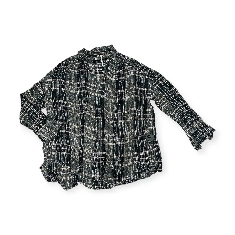Overstock Sale Top Long Sleeve By Free People In Black & Cream, Size: S