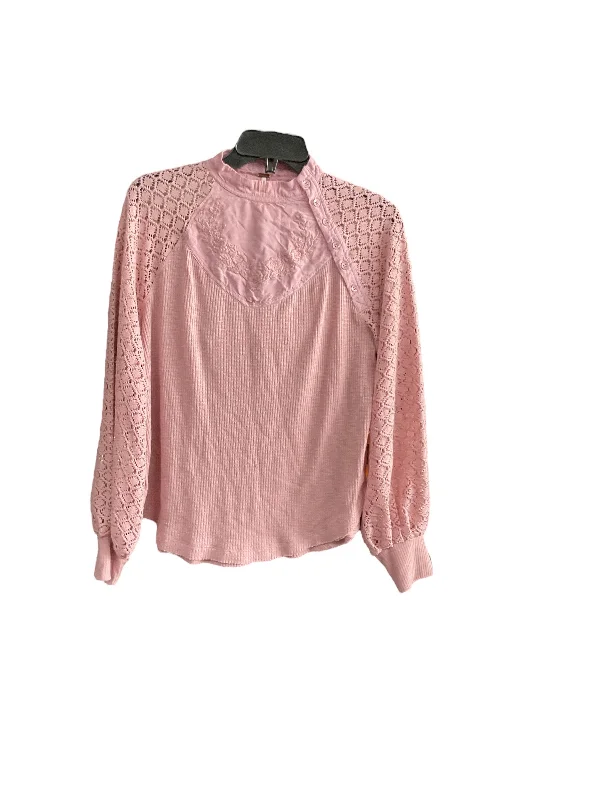 Special Price Top Long Sleeve By Free People In Pink, Size: S