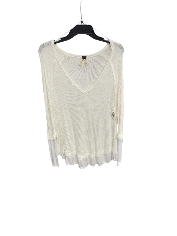 Early Bird Discount Top Long Sleeve By Free People In White, Size: M