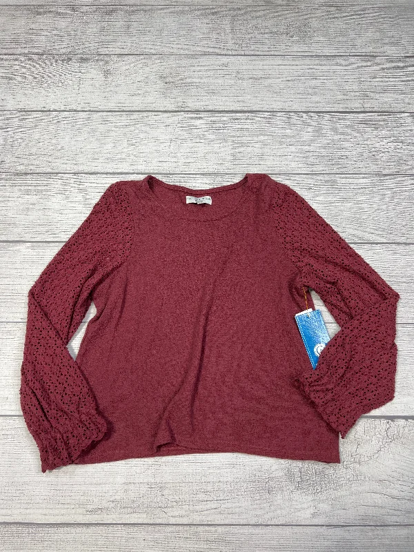 One-DAY Sale Top Long Sleeve By Madewell In Maroon, Size: M