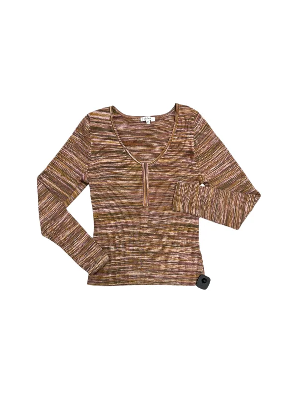 Low Prices Top Long Sleeve By Madewell In Orange & Pink, Size: Xl