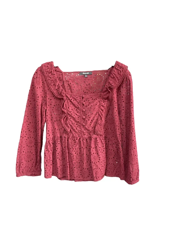 Best Deals TOP LS MADEWELL in RED, Size: XS