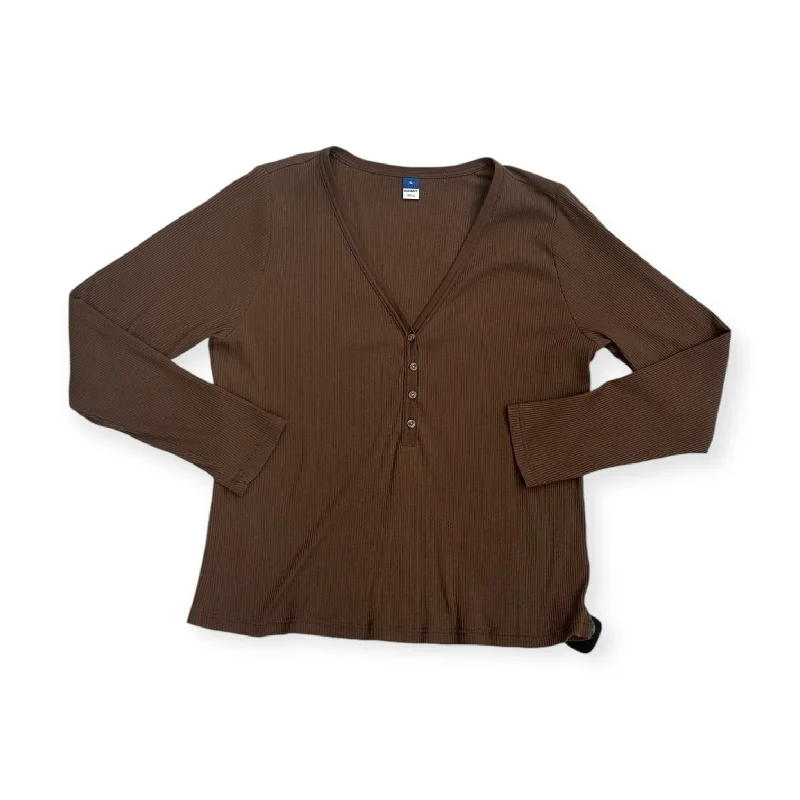 Anniversary Sale Top Long Sleeve By Old Navy In Brown, Size: Xl