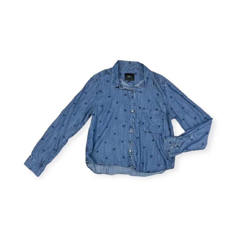 Deal Dash Top Long Sleeve By Rails In Blue Denim, Size: M