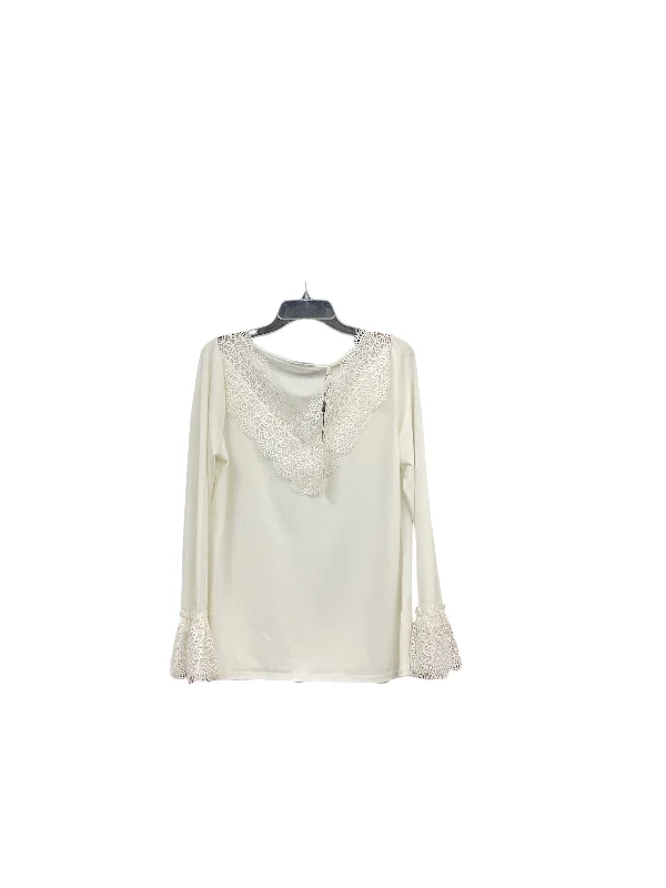 Must-Have Deals Top Long Sleeve By Tahari By Arthur Levine In White, Size: L