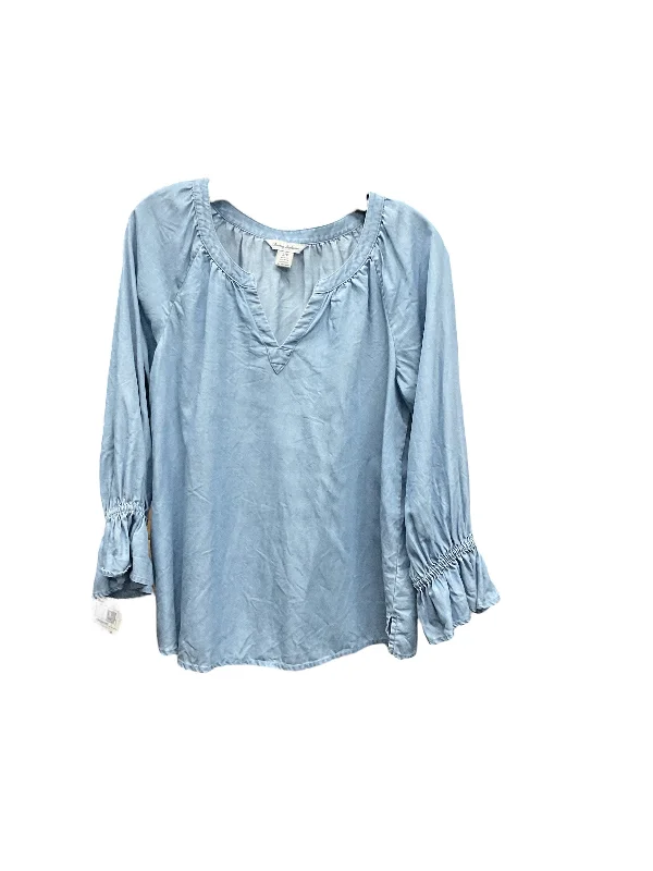 Deal Frenzy Top Long Sleeve By Tommy Bahama In Blue Denim, Size: S