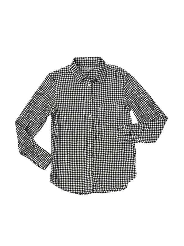 Last Chance Top Long Sleeve By Uniqlo In Black & White, Size: M