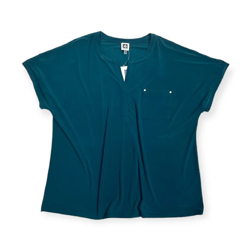 Special Promotion Top Short Sleeve By Anne Klein In Teal, Size: Xl