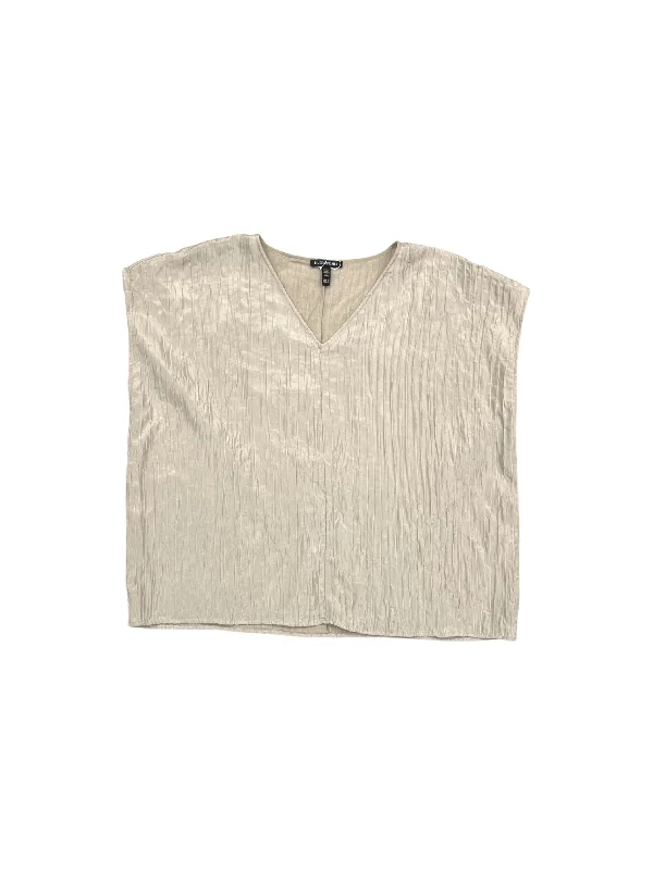 Midnight Sale Top Short Sleeve By Eileen Fisher In Tan, Size: S