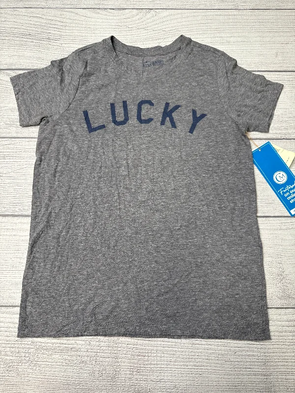 Sneak Peek Sale Top Short Sleeve By Lucky Brand In Grey, Size: S