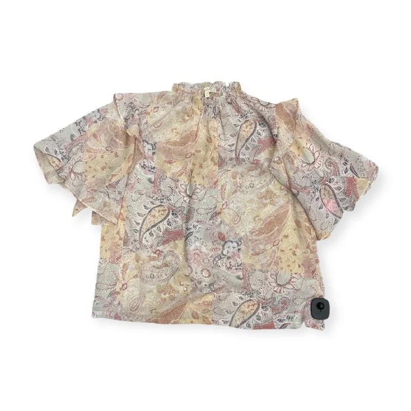 Weekend Deal Top Short Sleeve By Mystree In Pink & Tan, Size: S