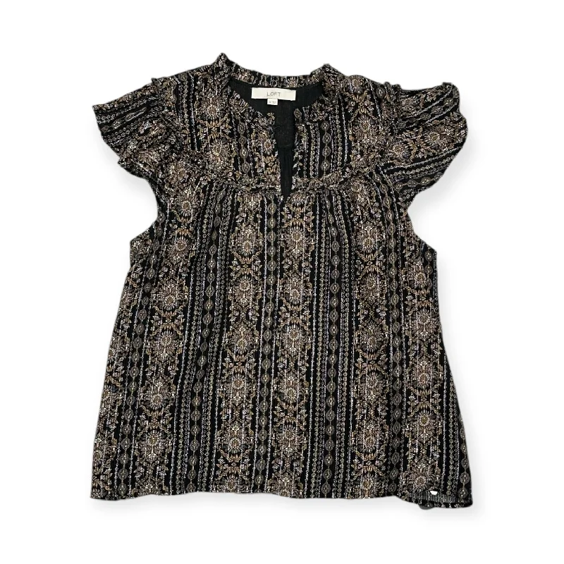Limited Quantity Top Sleeveless By Loft In Black & Gold, Size: Xl