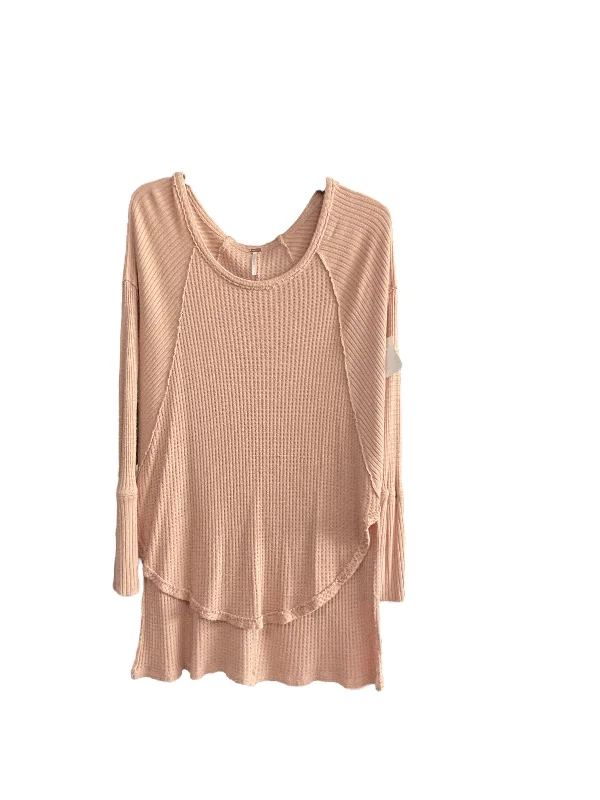 Price Meltdown Tunic Long Sleeve By Free People In Peach, Size: S