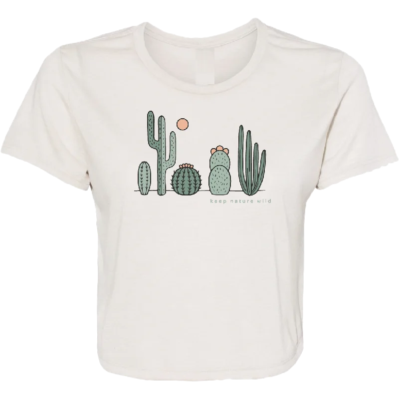 Midnight Madness Women's Cactus Friends Cropped Tee