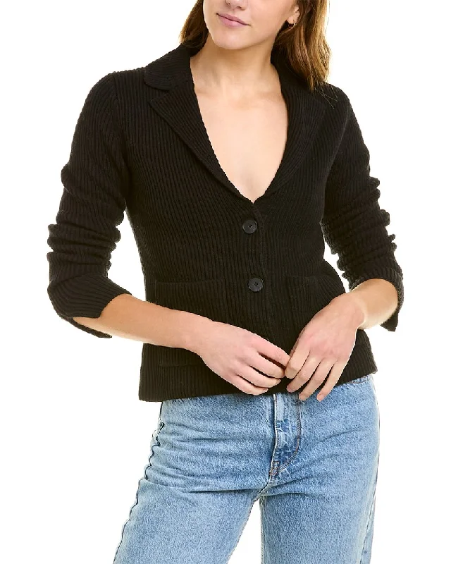 Don't Wait White + Warren Knit Wool-Blend Blazer
