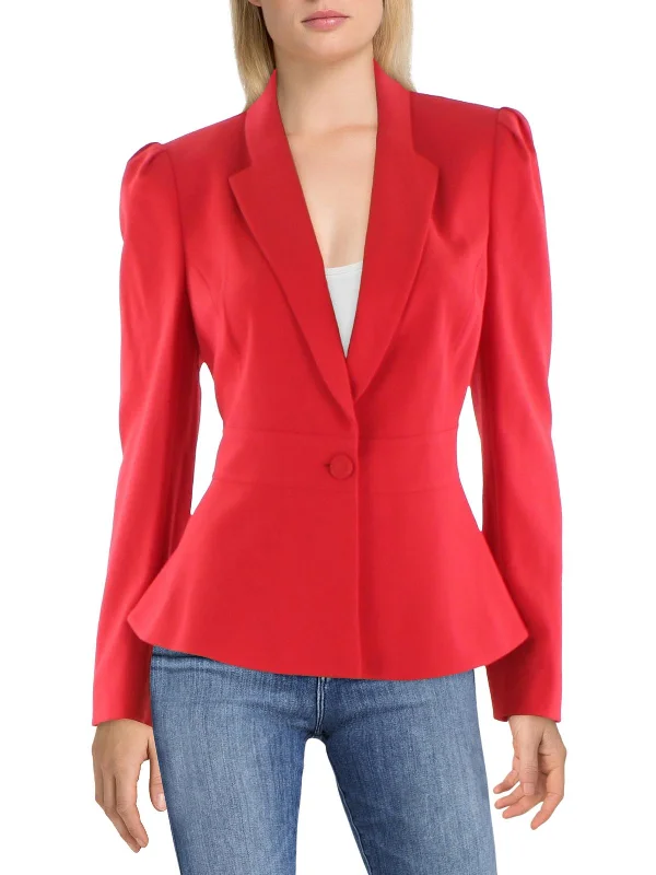 Markdowns Womens Crepe Seamed One-Button Blazer