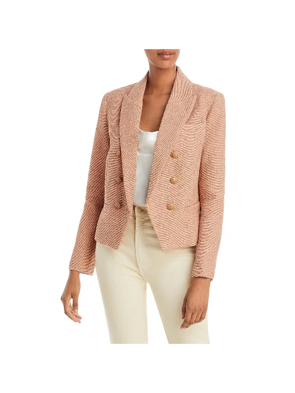 Closeout Womens Knit Short Double-Breasted Blazer
