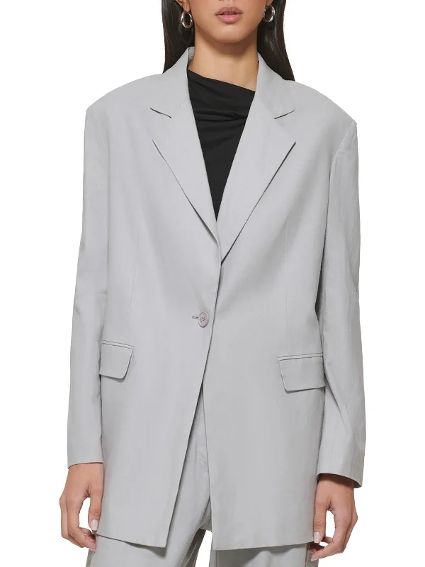 Limited Time Womens Linen Business Two-Button Blazer
