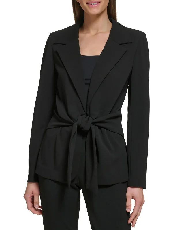 Incredible Offers Womens Peak Lapel Tie Front Suit Jacket