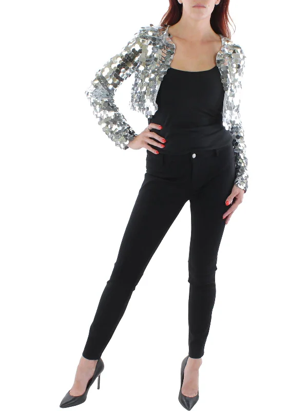 Exclusive Deal Womens Sequined Crop Bolero